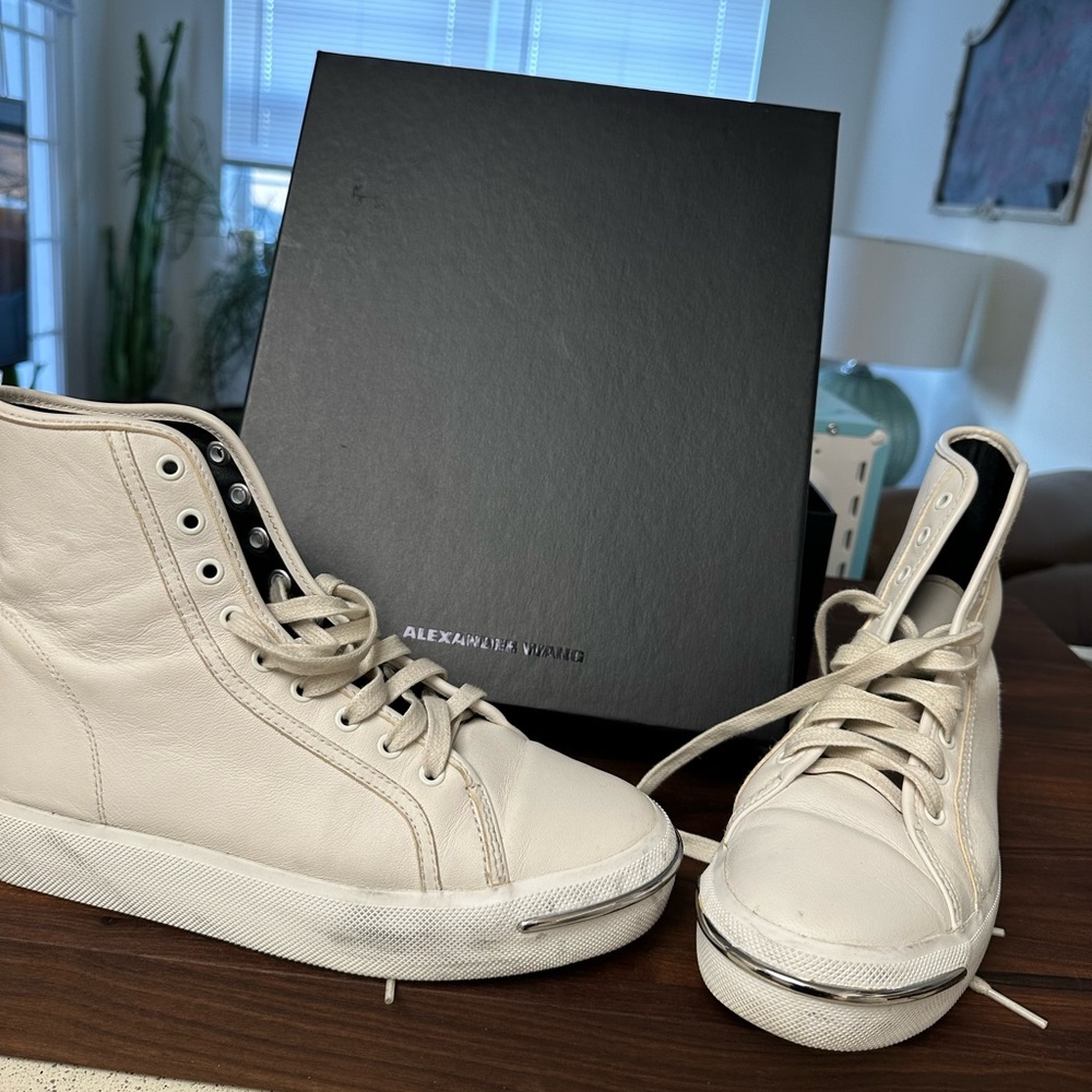 White converse style Alexander Wang boots
